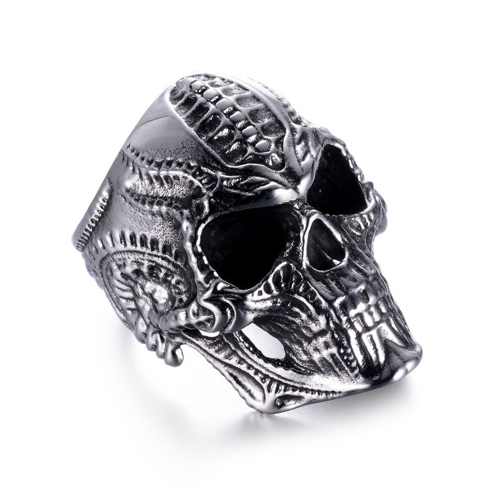 Skull punk ring hip-hop male ring