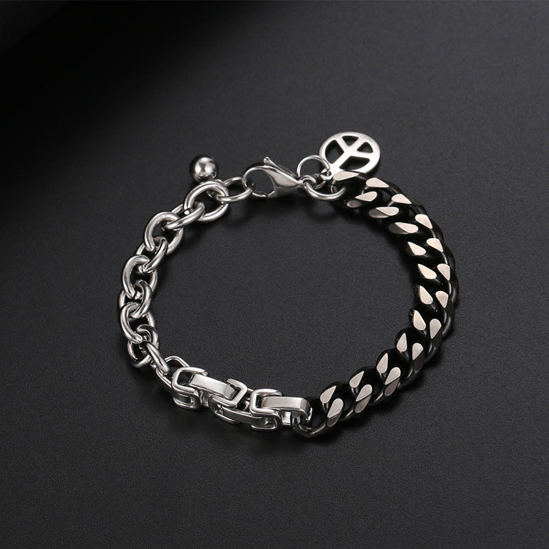 Titanium Steel Bracelet Men's Personality Stitching Hip-hop Bracelet