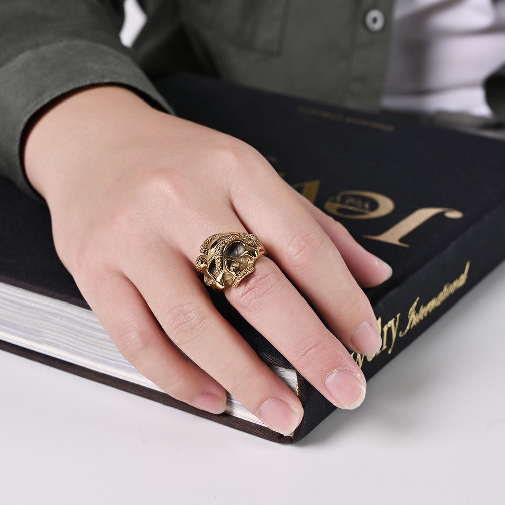 Hip Hop Viper Skull Ring Dark