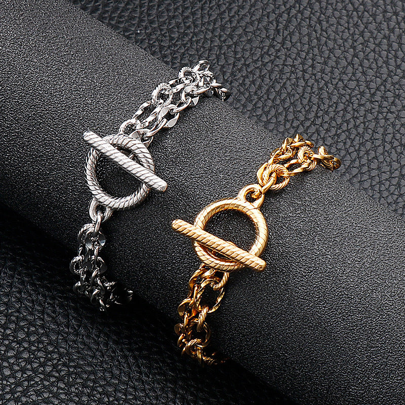 Titanium Steel Men's Bracelet Hip-hop Simple