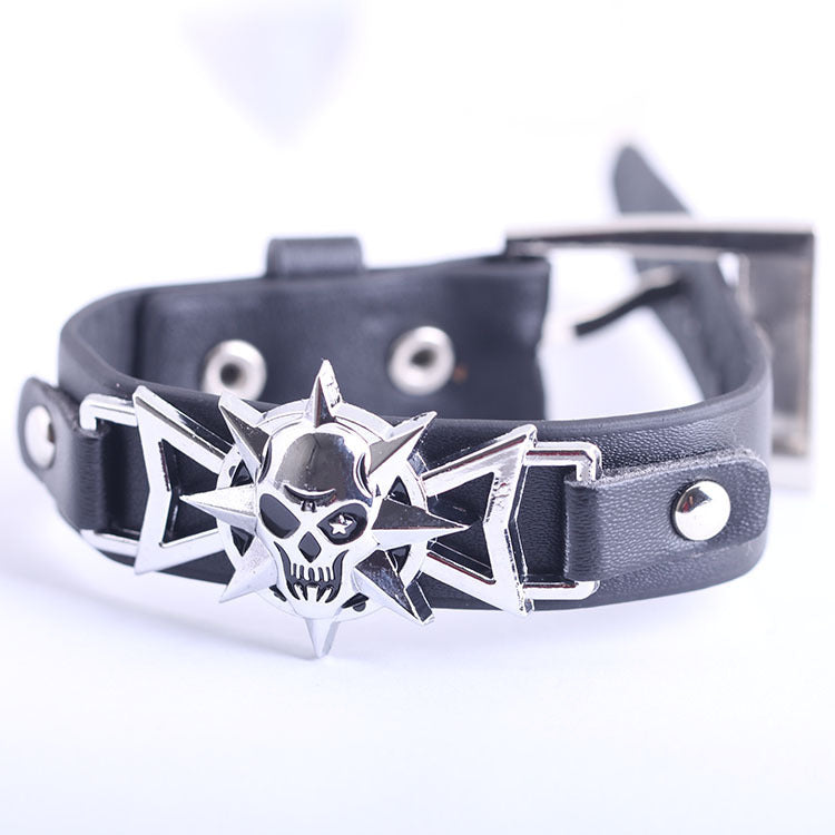 Men's Skull Hip Hop Alloy Leather Bracelet