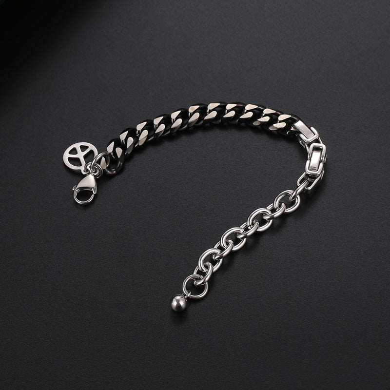 Titanium Steel Bracelet Men's Personality Stitching Hip-hop Bracelet