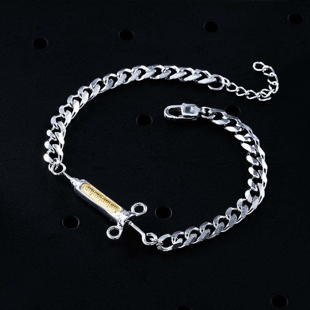 Hip Hop Syringe Bracelet Personality All Match Men And Women Fashion Titanium Steel