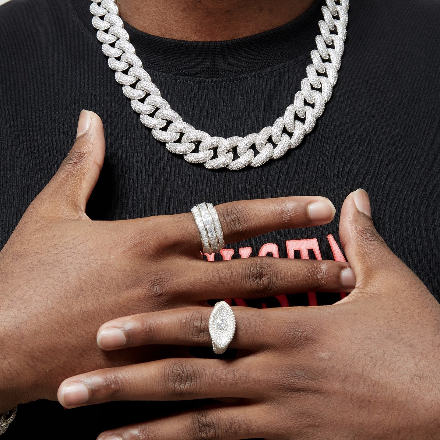 Men's Hip-hop Ladder Full Diamond Ring