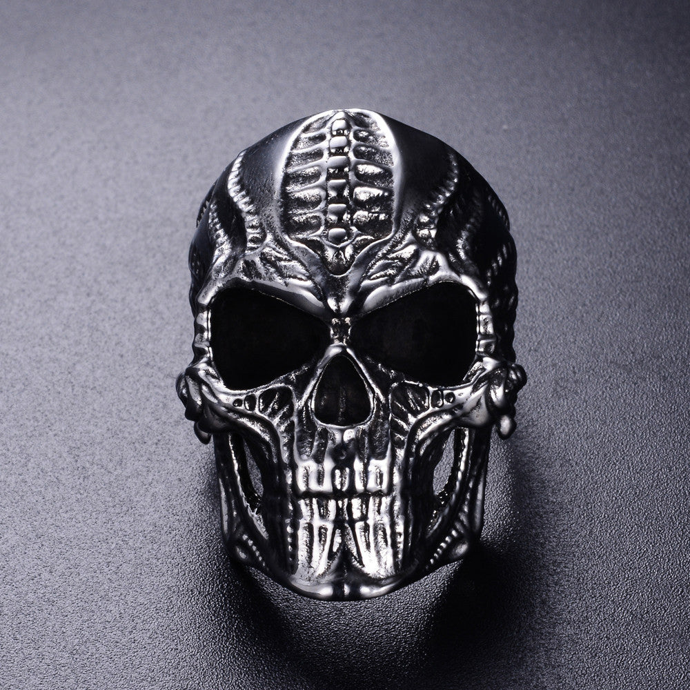 Skull punk ring hip-hop male ring