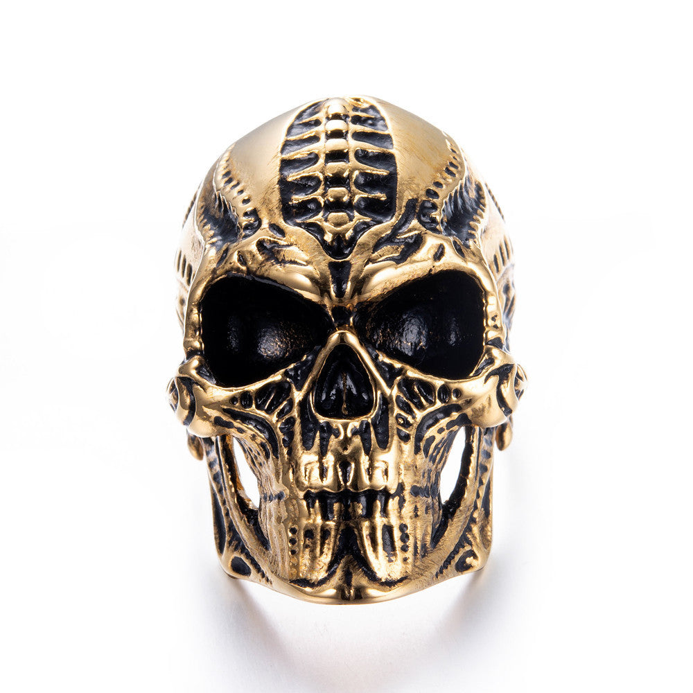 Skull punk ring hip-hop male ring