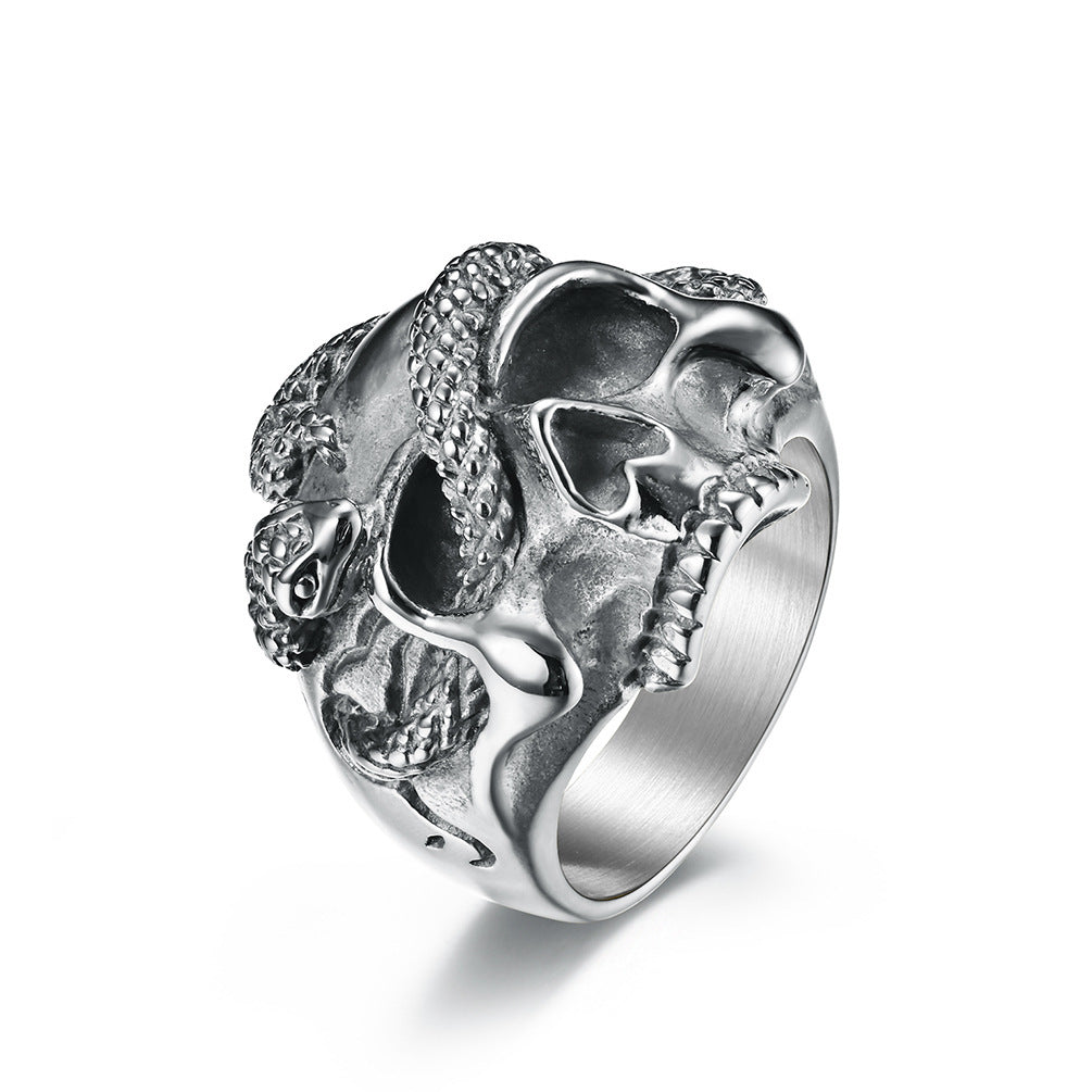 Hip Hop Viper Skull Ring Dark