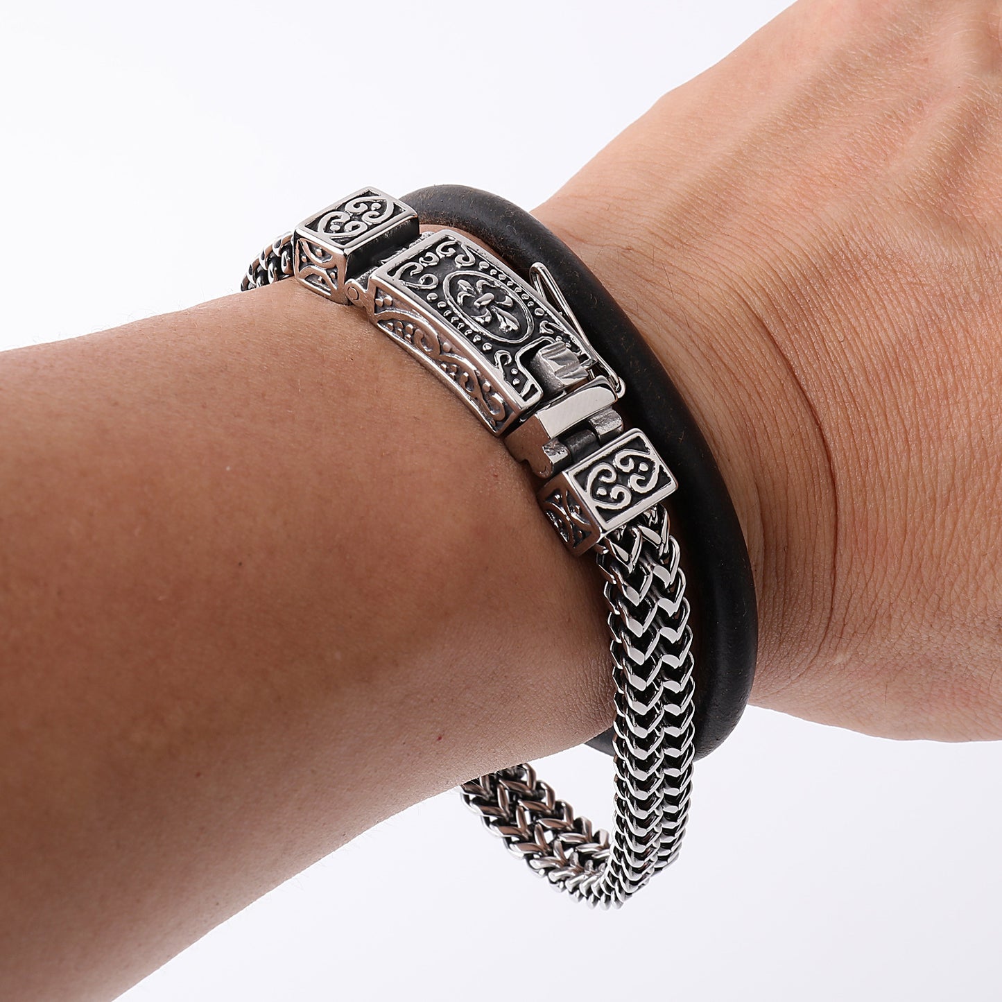 Men's Personality Double Row Hip Hop Bracelet
