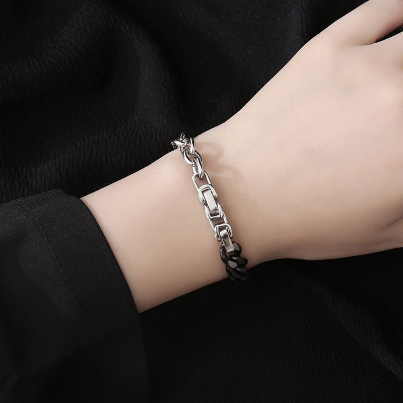 Titanium Steel Bracelet Men's Personality Stitching Hip-hop Bracelet