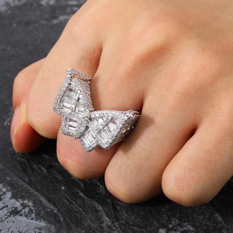 Butterfly hip-hop men's ring