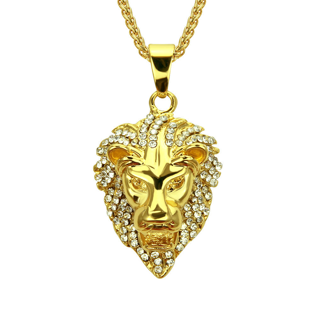 Hip Hop Diamond Lion's Head Necklace