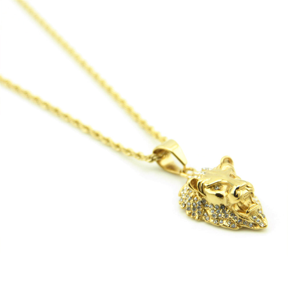 Hip Hop Diamond Lion's Head Necklace